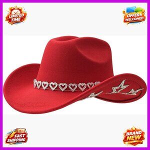 Sparkly Rhinestone Cowboy Hat Adjustable Western Cowgirl Hat